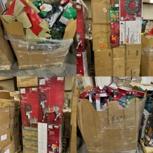 Home Depot Christmas Decor Pallet — Assorted Lights, Inflatables & Trees