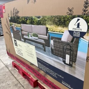 Member’s Mark 4-Piece Extra Large Patio Seating Set (Wicker, New-in-Box)