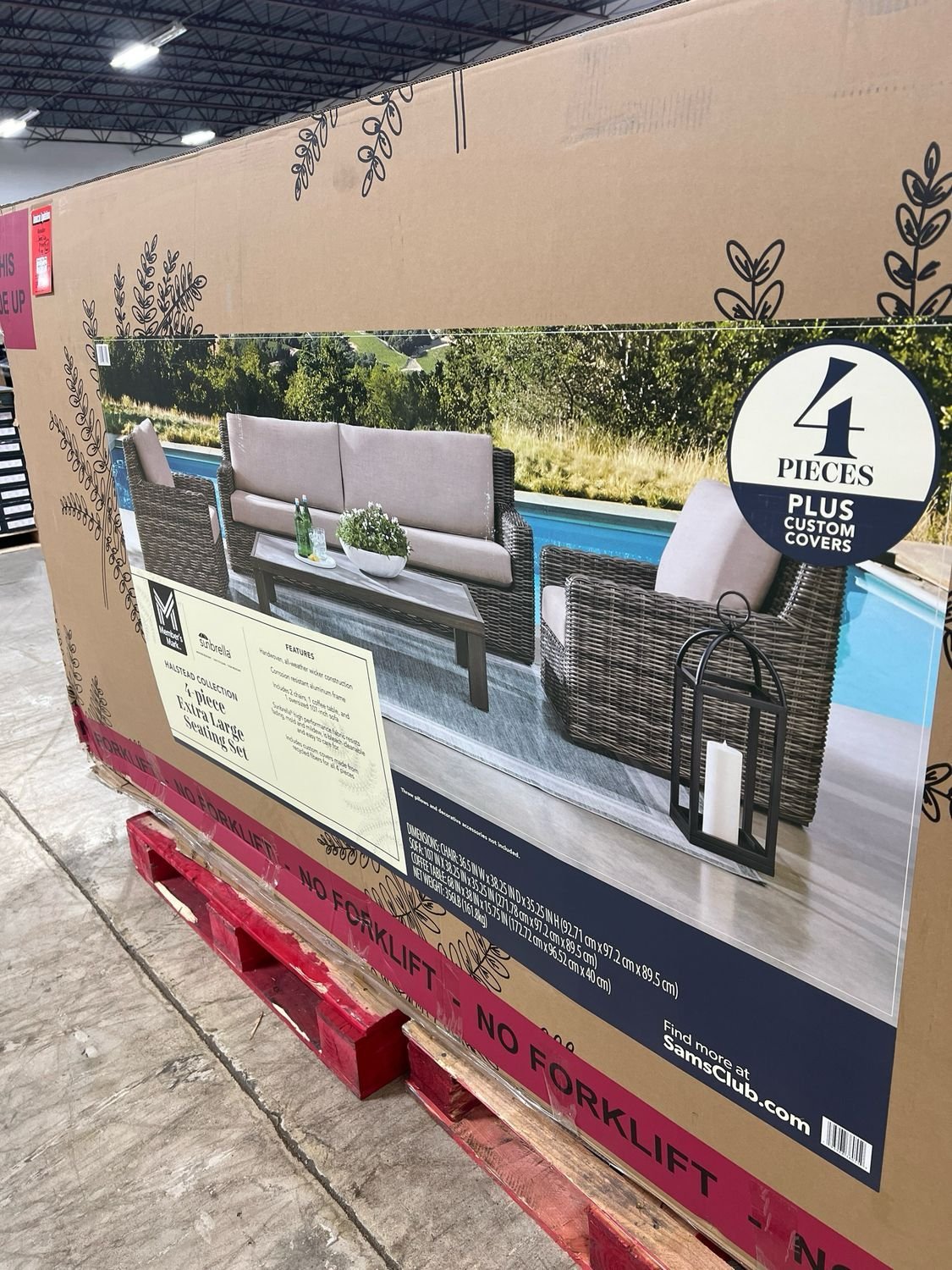 Member’s Mark 4-Piece Extra Large Patio Seating Set (Wicker, New-in-Box) Member’s Mark 4-Piece Extra Large Patio Seating Set (Wicker, New-in-Box)
