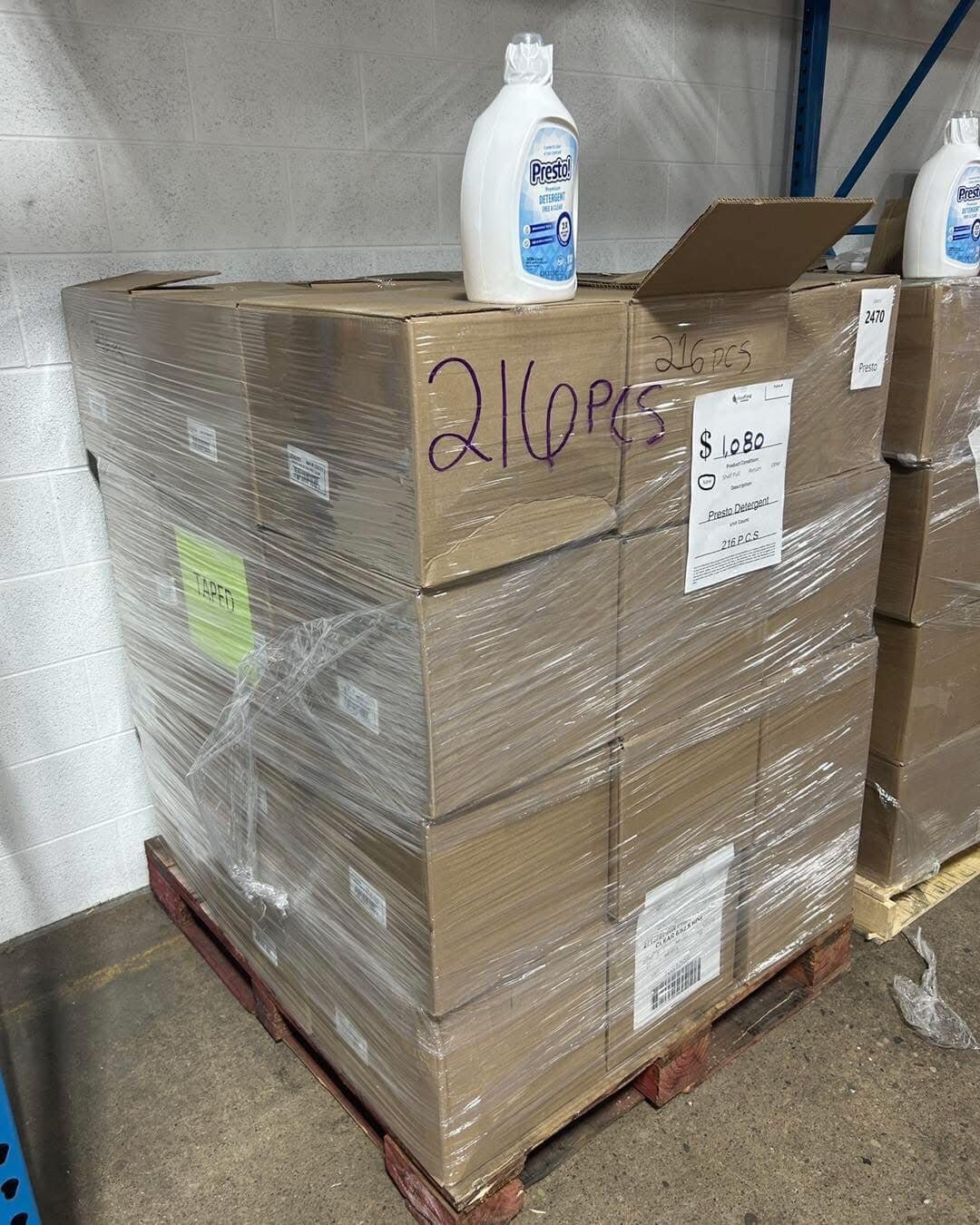 Laundry Detergent Pallets: 216 Units Laundry detergent pallets 216 - Laundry Detergent Pallets: 216 Units