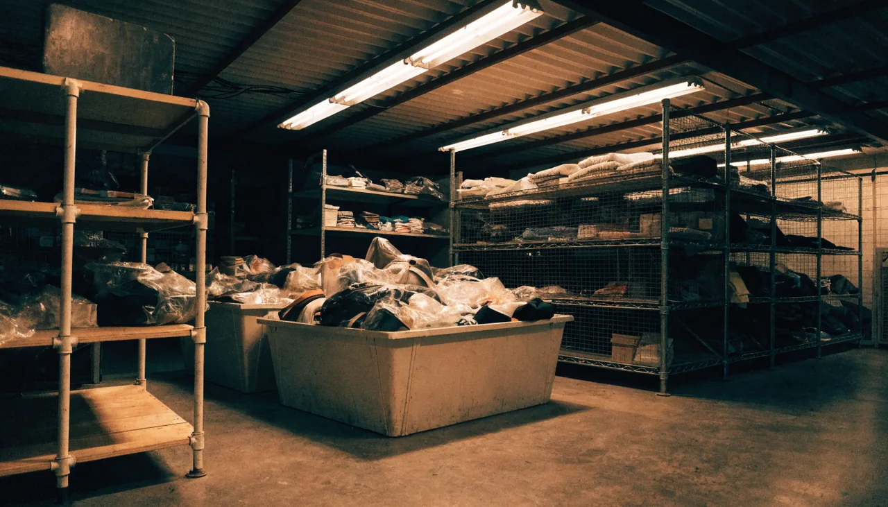 The interior of a bargain outlet store with bins of assorted merchandise